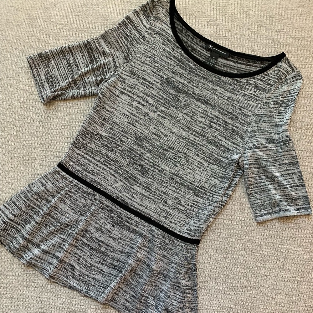 INC- Festive Metallic Silver Top